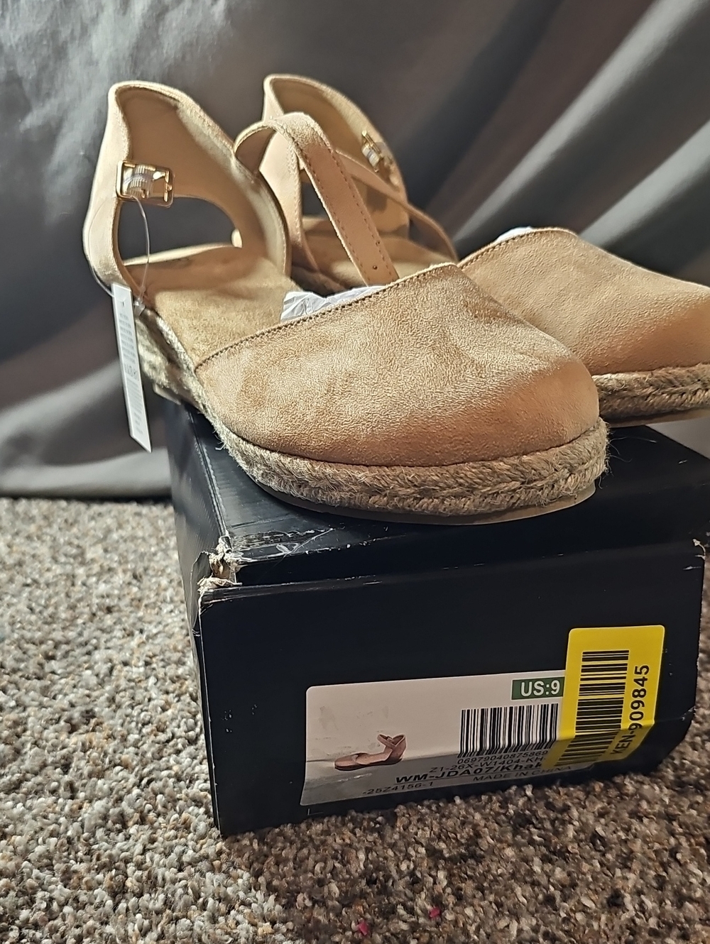 Tan NWT Espadrille Wedge Flats with Ankle Strap - Women